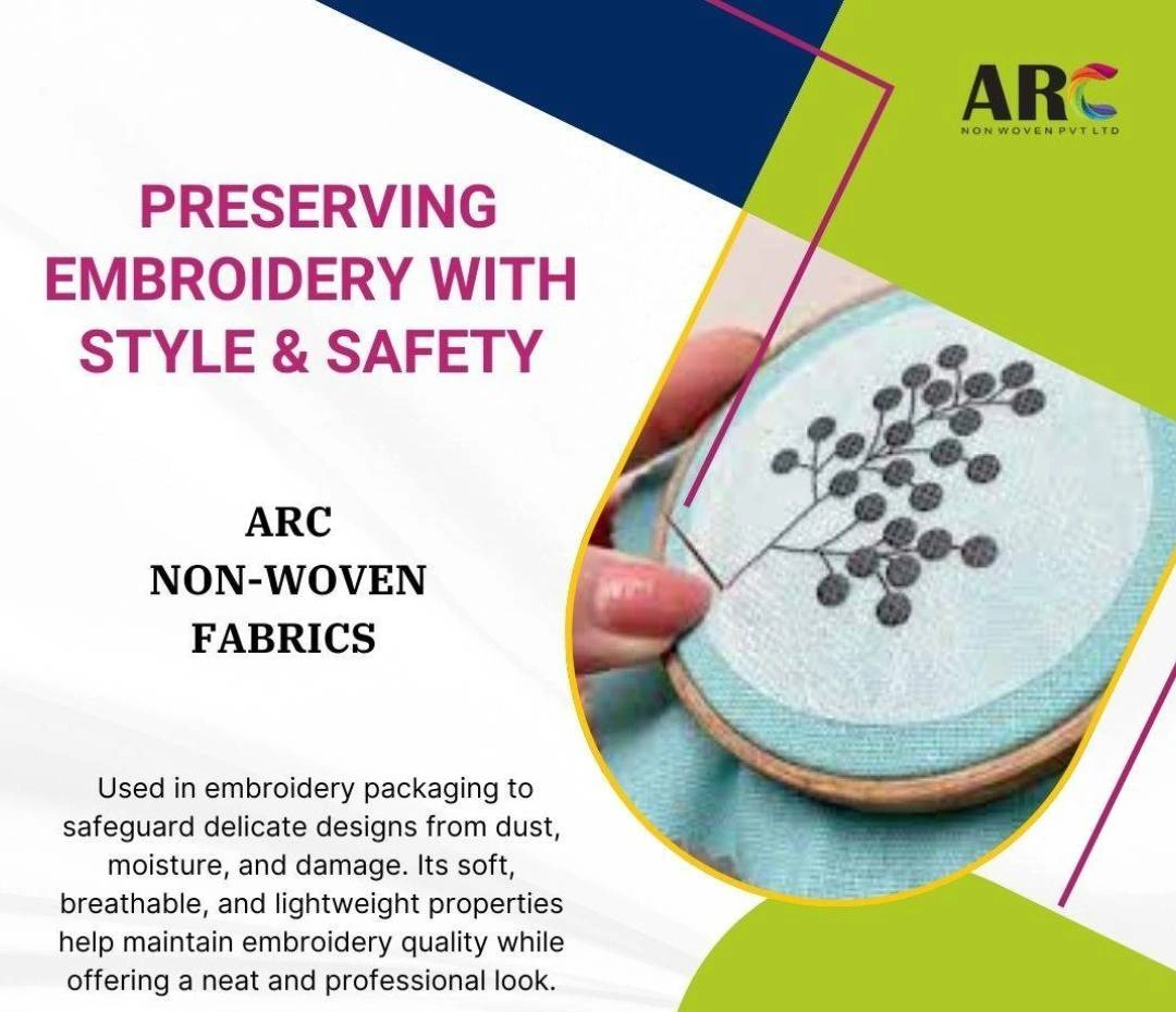 Non-woven embroidery backing for safe and high-quality needlework